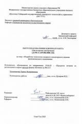 Разработка технологии сахаристого кондитерского изделия функционального назначения : ВКР магистра : направление подготовки 19.04.02 "Продукты питания из растительного сырья"