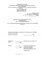 Идентификация контрафактных товаров при таможенном контроле  : ВКР специалиста : направление подготовки 38.05.02 "Таможенное дело"