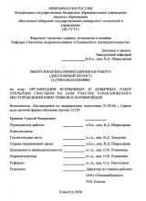 Организация вскрышных и добычных работ открытым способом на 2-м участке Таракановского месторождения известняков и порфироидов : ВКР специалиста : 21.05.04 "Горное дело" Организация вскрышных и добычных работ открытым способом на 2-м участке Таракановского месторождения известняков и порфироидов : ВКР специалиста : 21.05.04 "Горное дело"