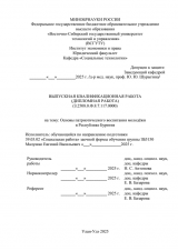 Основы патриатического воспитания молодежи в Республике Бурятия  : ВКР бакалавра : направление подготовки 39.03.02 "Социальная работа"