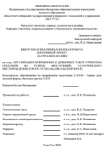 Организация вскрышных и добычных работ открытым способом на разрезе "Восточный" Татауровского месторождения бурого угля (Забайкальский край) : ВКР специалиста : 21.05.04 "Горное дело" Организация вскрышных и добычных работ открытым способом на разрезе "Восточный" Татауровского месторождения бурого угля (Забайкальский край) : ВКР специалиста : 21.05.04 "Горное дело"