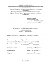 Разработка и внедрение кадрового резерва : ВКР бакалавра : направление подготовки 38.03.03 "Управление персоналом"