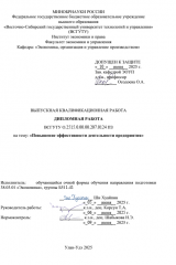 Повышение эффективности деятельности предприятия : ВКР бакалавра : направление подготовки 38.03.01 "Экономика" Повышение эффективности деятельности предприятия : ВКР бакалавра : направление подготовки 38.03.01 "Экономика"