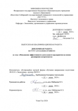 Повышение эффективности деятельности предприятия на основе расширения ассортимента : ВКР бакалавра : направление подготовки 38.03.01 "Экономика"