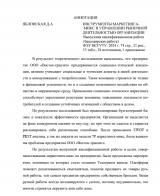 Инструменты маркетинга - микс в управлении рыночной деятельностью организации : ВКР бакалавра : направление подготовки 38.03.02 "Менеджмент"