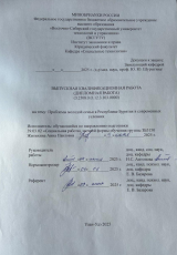 Проблемы молодой семьи в Республике Бурятия в современных условиях  : ВКР бакалавра : направление подготовки 39.03.02 "Социальная работа"