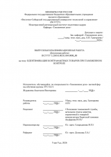 Идентификация контрафактных товаров при таможенном контроле : ВКР специалиста : направление подготовки 38.05.02 "Таможенное дело"