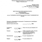 Таможенная экспертиза как инструмент таможенного контроля  : ВКР специалиста : направление подготовки 38.05.02 "Таможенное дело"