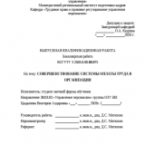 Совершенствование системы оплаты труда в организации  : ВКР бакалавра : направление подготовки 38.03.03 "Управление персоналом"