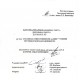 Уголовная ответственность за преступления экстремистской направленности : ВКР бакалавра : направление подготовки 40.03.01 "Юриспруденция"