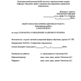 Разработка и внедрение кадрового резерва  : ВКР бакалавра : направление подготовки 38.03.03 "Управление персоналом"