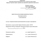 Совершенствование организационной культуры на предприятии : ВКР бакалавра : направление подготовки 38.03.03 "Управление персоналом"