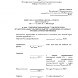 Совершенствование системы личностно-профессионального развития кадров таможенных органов (на примере Бурятской таможни)  : ВКР специалиста : направление подготовки 38.05.02 "Таможенное дело"