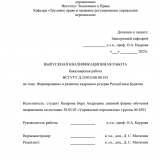 Формирование и развитие кадрового резерва Республики Бурятия : ВКР бакалавра : направление подготовки 38.03.03 "Управление персоналом"