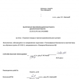 Тушение пожара в торгово-развлекательном комплексе : ВКР бакалавра : направление подготовки 20.03.01 "Техносферная безопасность"