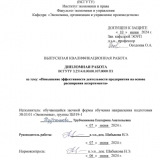 Повышение эффективности деятельности предприятия на основе расширения ассортимента : ВКР бакалавра : направление подготовки 38.03.01 "Экономика"